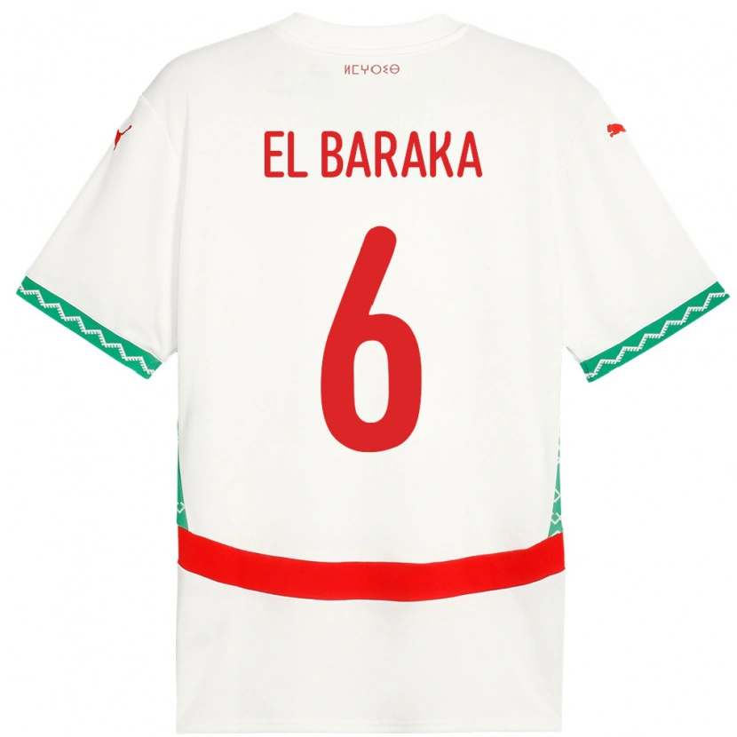 Danxen Herren Marokko Jibril El Baraka #6 Weiß Auswärtstrikot Trikot 24-26 T-Shirt Schweiz