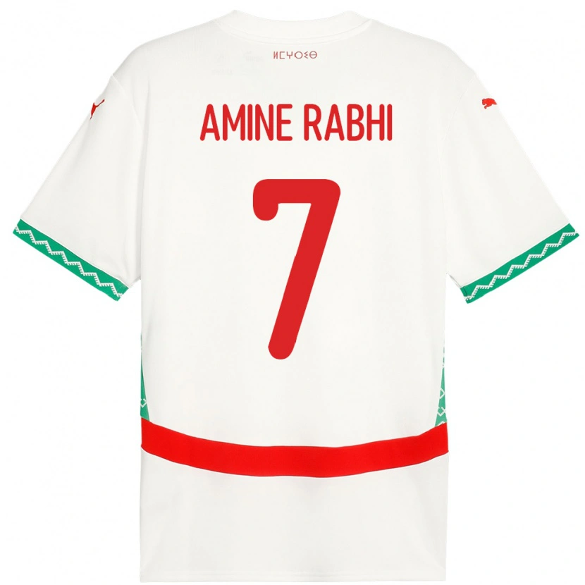 Danxen Herren Marokko Mohamed Amine Rabhi #7 Weiß Auswärtstrikot Trikot 24-26 T-Shirt Schweiz