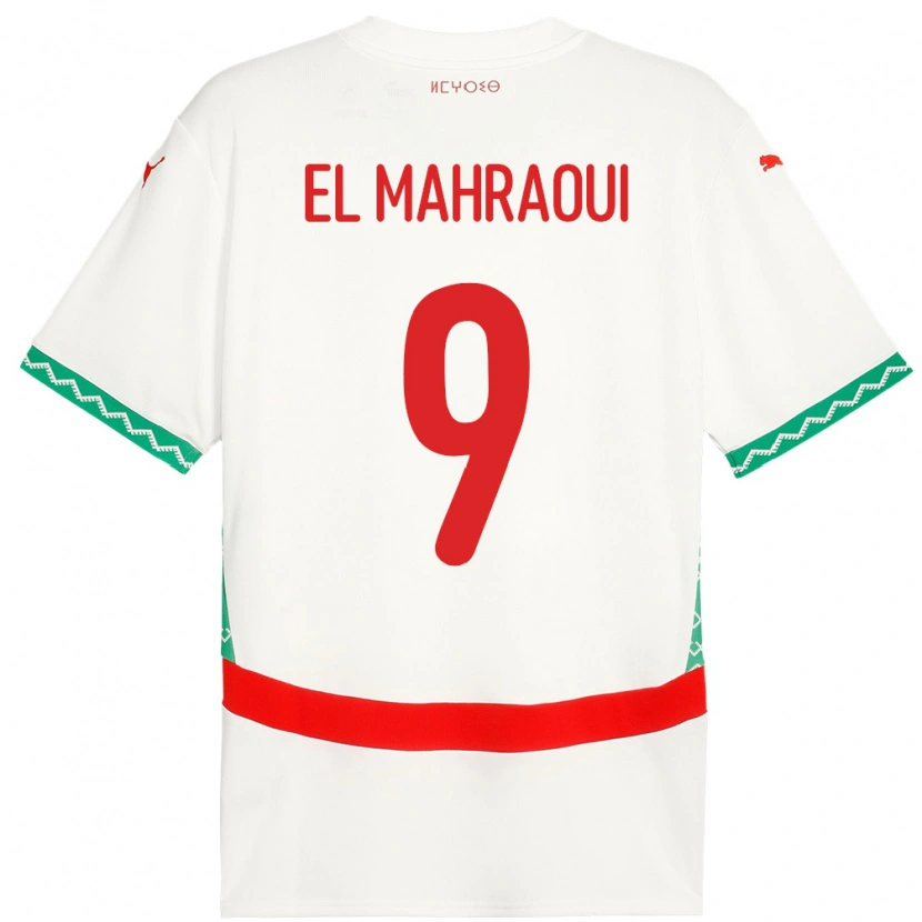 Danxen Herren Marokko Anas El Mahraoui #9 Weiß Auswärtstrikot Trikot 24-26 T-Shirt Schweiz