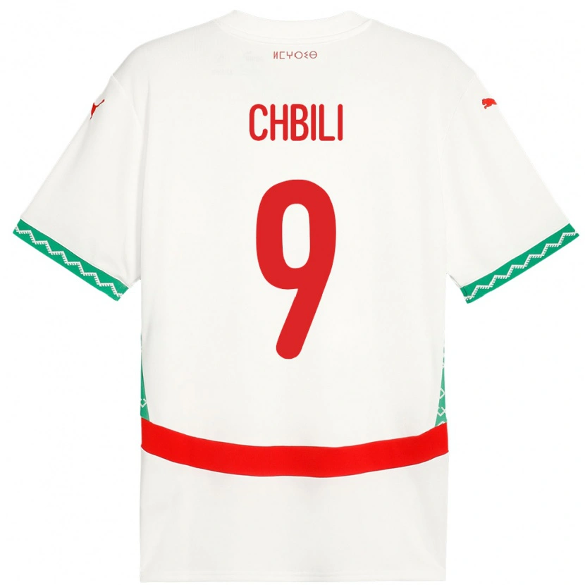 Danxen Herren Marokko Ismail Chbili #9 Weiß Auswärtstrikot Trikot 24-26 T-Shirt Schweiz