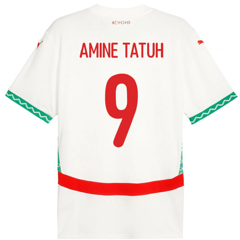 Danxen Herren Marokko Mohammed Amine Tatuh #9 Weiß Auswärtstrikot Trikot 24-26 T-Shirt Schweiz