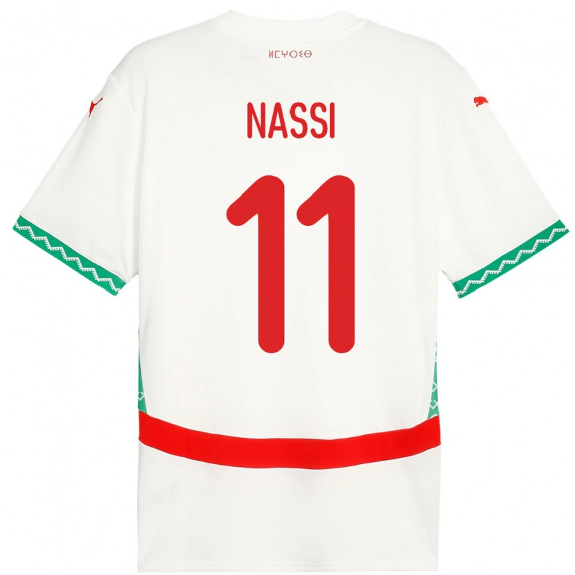 Danxen Herren Marokko Walid Nassi #11 Weiß Auswärtstrikot Trikot 24-26 T-Shirt Schweiz