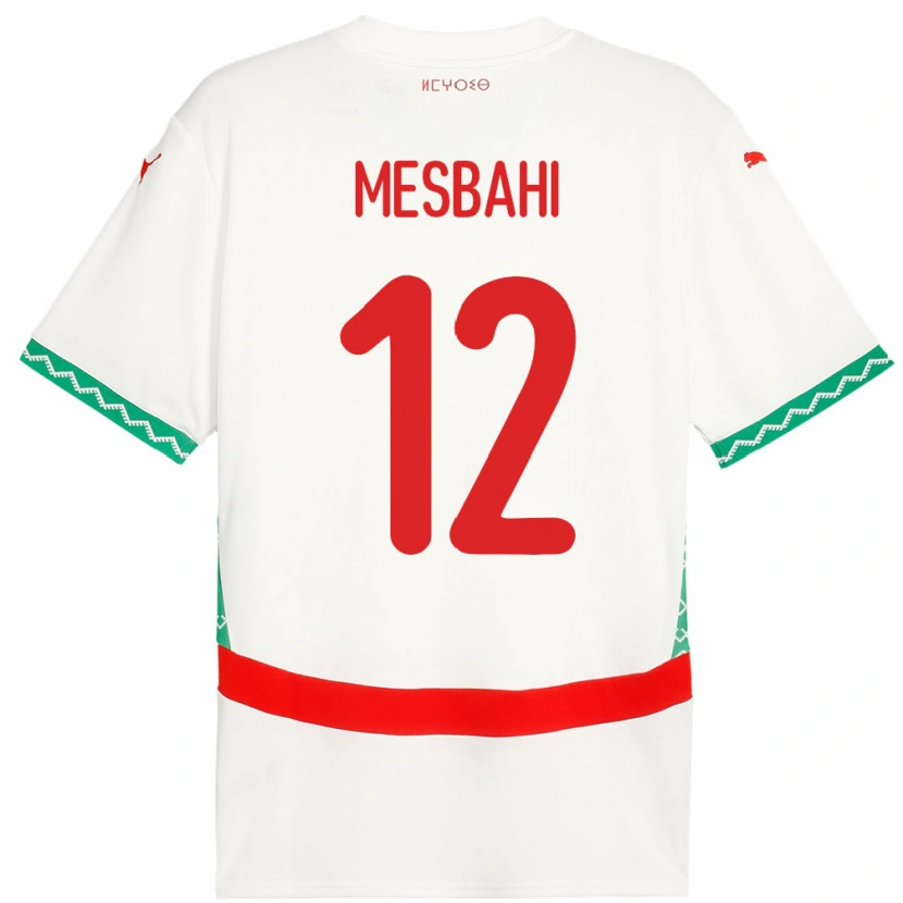 Danxen Herren Marokko Hakim Mesbahi #12 Weiß Auswärtstrikot Trikot 24-26 T-Shirt Schweiz