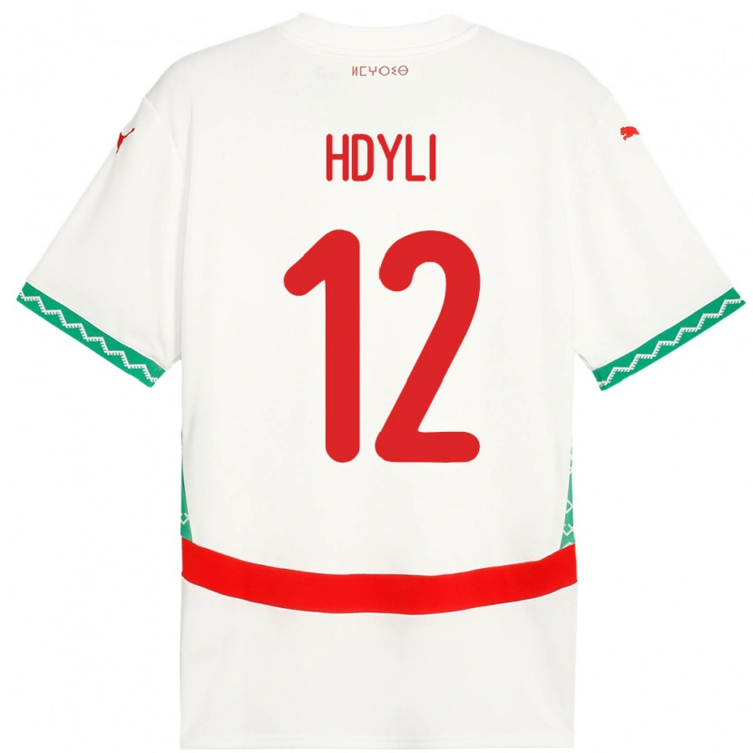 Danxen Herren Marokko Ayoub Hdyli #12 Weiß Auswärtstrikot Trikot 24-26 T-Shirt Schweiz