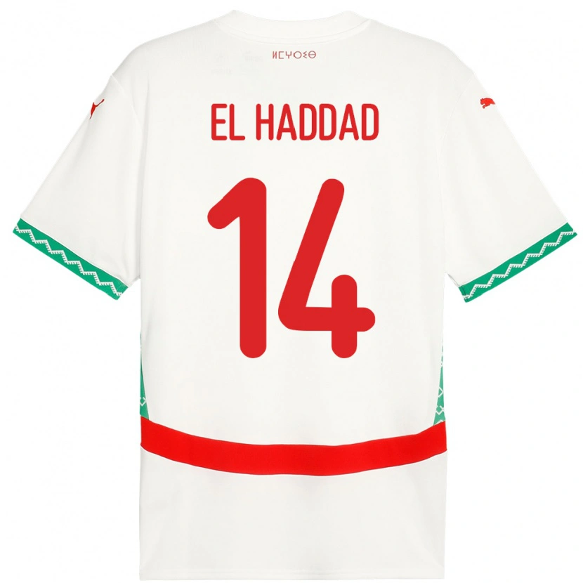 Danxen Herren Marokko Saad El Haddad #14 Weiß Auswärtstrikot Trikot 24-26 T-Shirt Schweiz