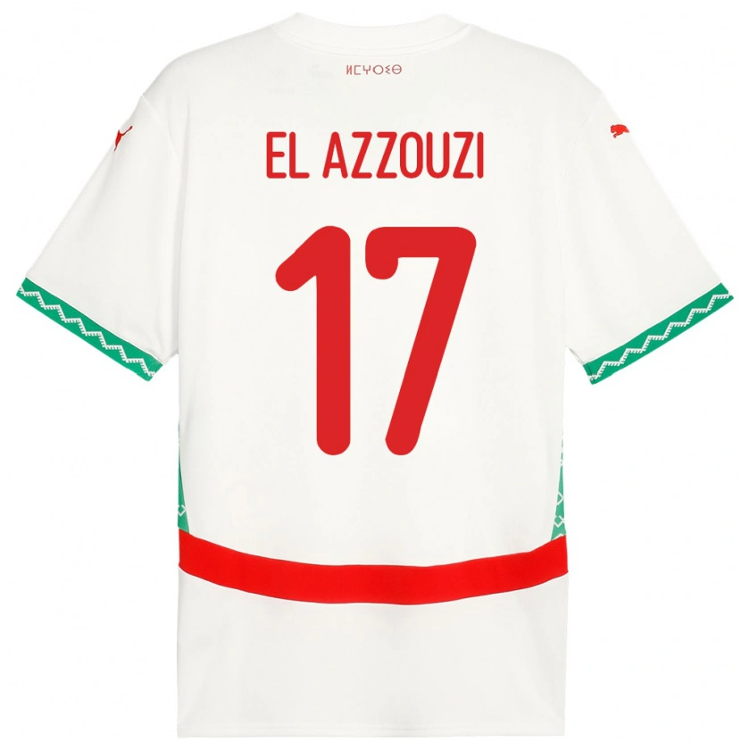 Danxen Herren Marokko Oussama El Azzouzi #17 Weiß Auswärtstrikot Trikot 24-26 T-Shirt Schweiz