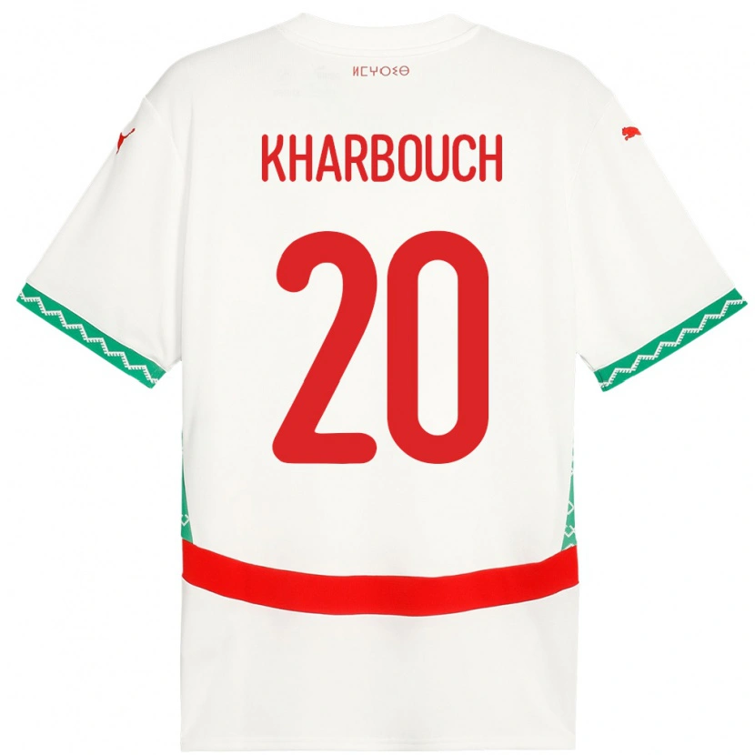 Danxen Herren Marokko Yahya Kharbouch #20 Weiß Auswärtstrikot Trikot 24-26 T-Shirt Schweiz