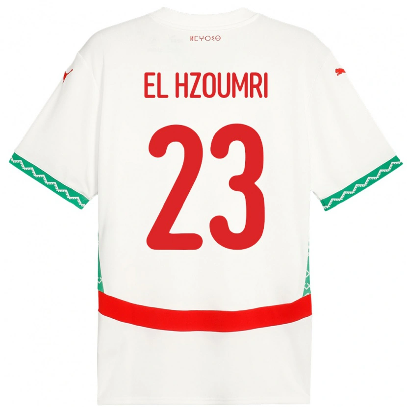 Danxen Herren Marokko Yahya El Hzoumri #23 Weiß Auswärtstrikot Trikot 24-26 T-Shirt Schweiz