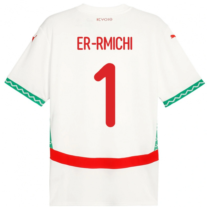 Danxen Herren Marokko Khadija Er Rmichi #1 Weiß Auswärtstrikot Trikot 24-26 T-Shirt Schweiz