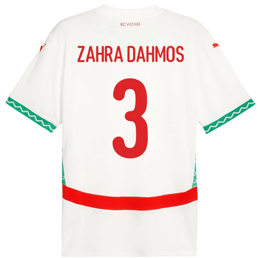 Danxen Herren Marokko Fatima Zahra Dahmos #3 Weiß Auswärtstrikot Trikot 24-26 T-Shirt Schweiz