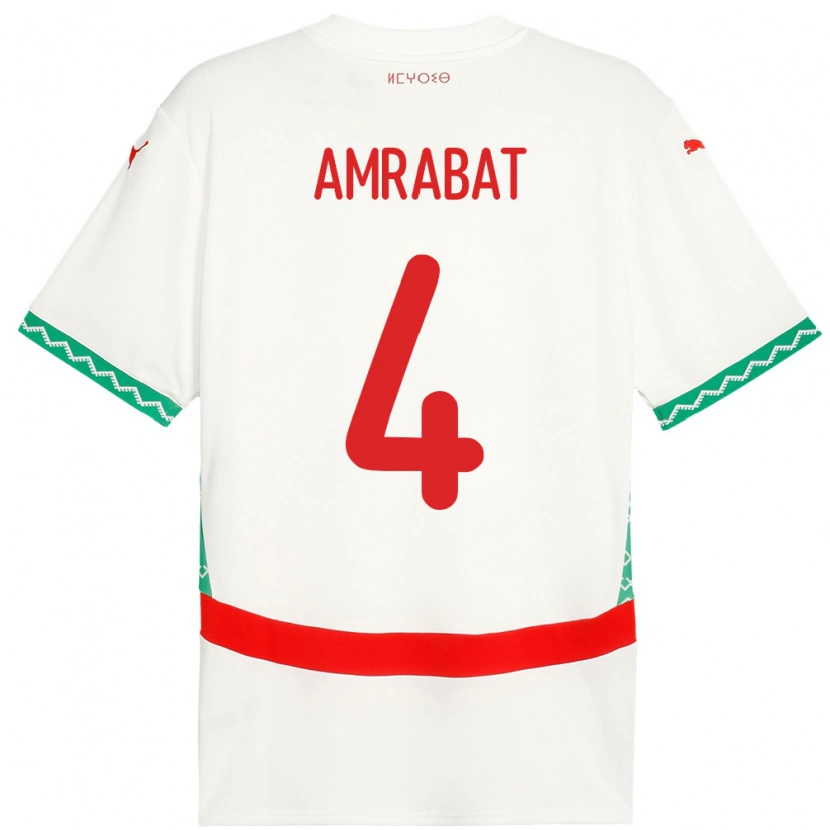 Danxen Herren Marokko Soufiane Amrabat #4 Weiß Auswärtstrikot Trikot 24-26 T-Shirt Schweiz