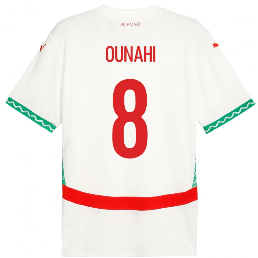 Danxen Herren Marokko Azzeddine Ounahi #8 Weiß Auswärtstrikot Trikot 24-26 T-Shirt Schweiz
