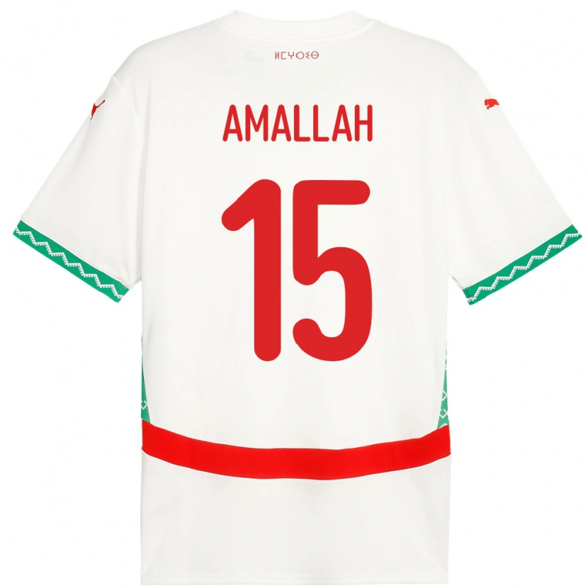 Danxen Herren Marokko Selim Amallah #15 Weiß Auswärtstrikot Trikot 24-26 T-Shirt Schweiz