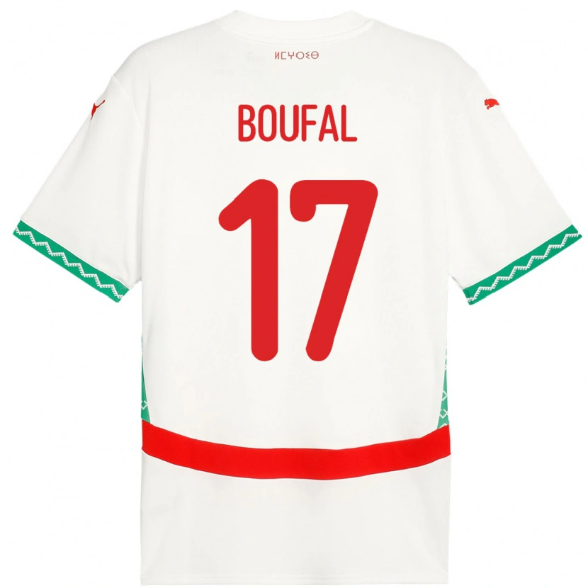 Danxen Herren Marokko Sofiane Boufal #17 Weiß Auswärtstrikot Trikot 24-26 T-Shirt Schweiz