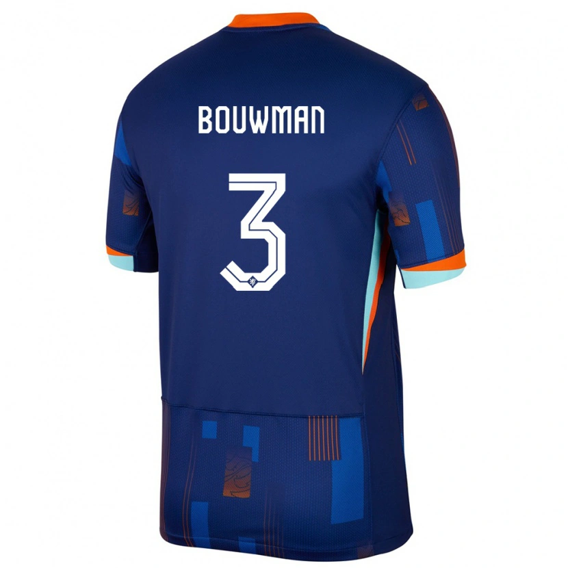 Danxen Herren Niederlande Aaron Bouwman #3 Blau Auswärtstrikot Trikot 24-26 T-Shirt Schweiz