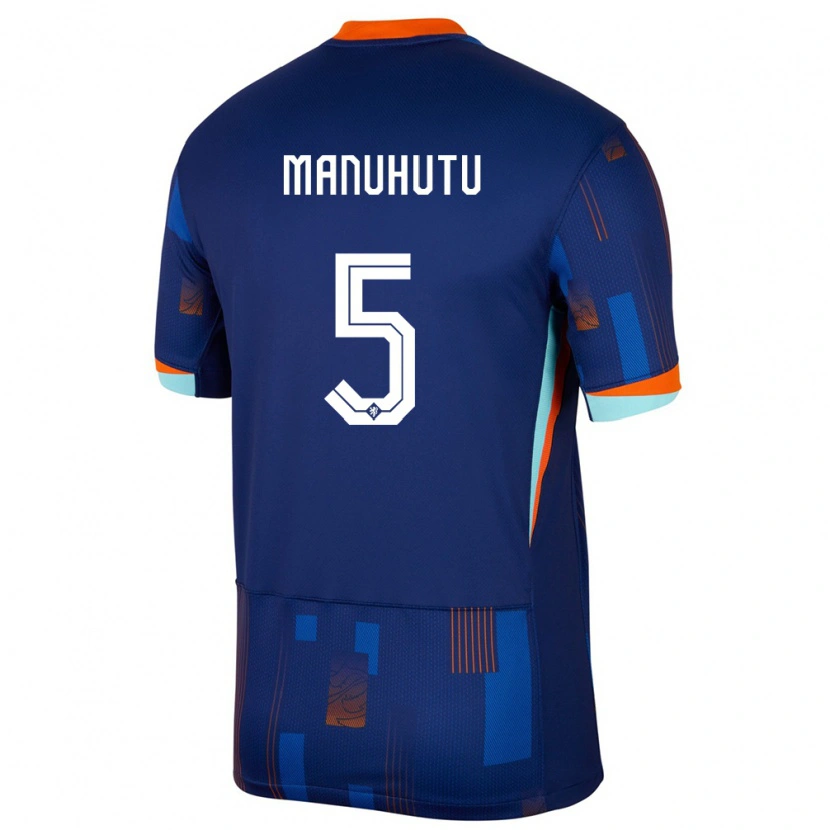Danxen Herren Niederlande Rivas Manuhutu #5 Blau Auswärtstrikot Trikot 24-26 T-Shirt Schweiz