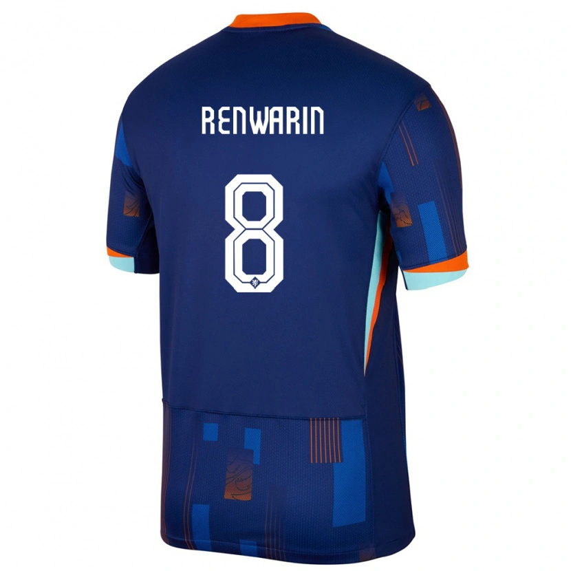 Danxen Herren Niederlande Givaro Renwarin #8 Blau Auswärtstrikot Trikot 24-26 T-Shirt Schweiz