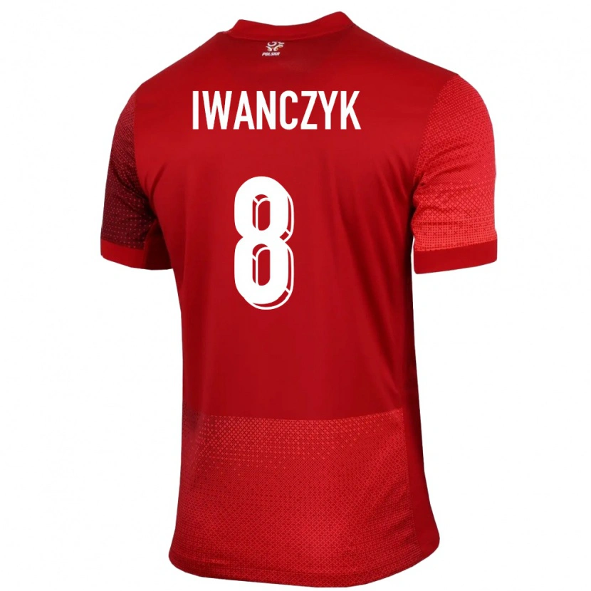 Danxen Herren Polen Aleksander Iwanczyk #8 Rot Auswärtstrikot Trikot 24-26 T-Shirt Schweiz