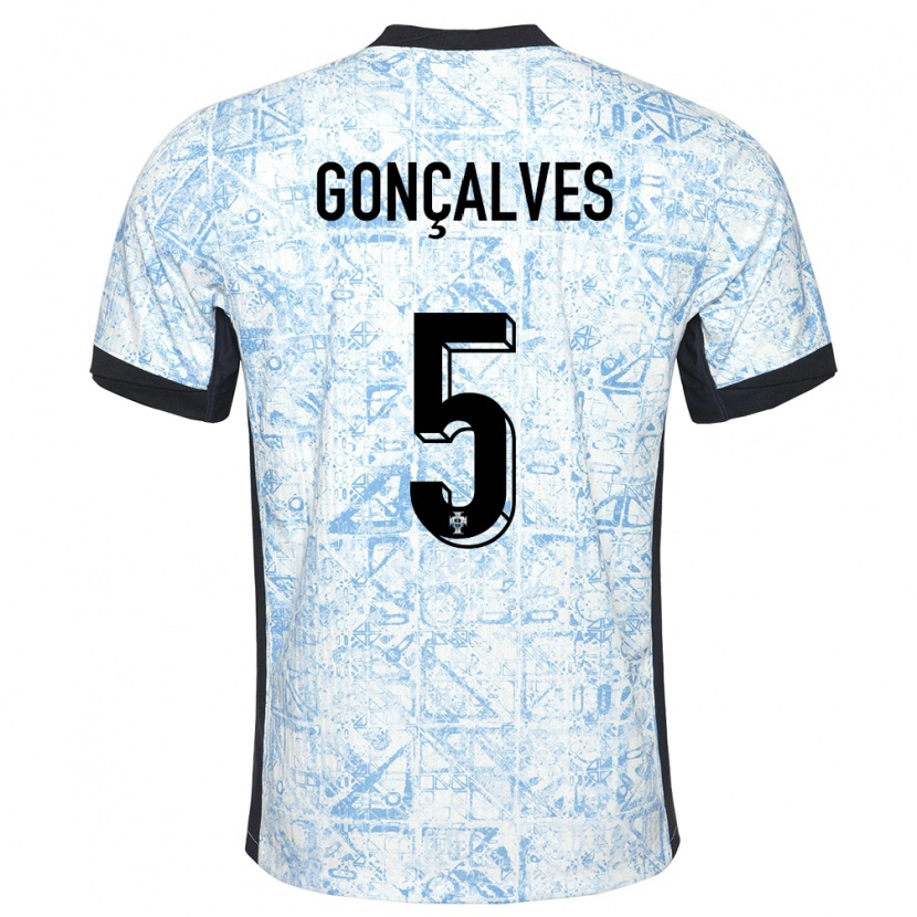 Danxen Herren Portugal Martim Gonçalves #5 Cremeblau Auswärtstrikot Trikot 24-26 T-Shirt Schweiz