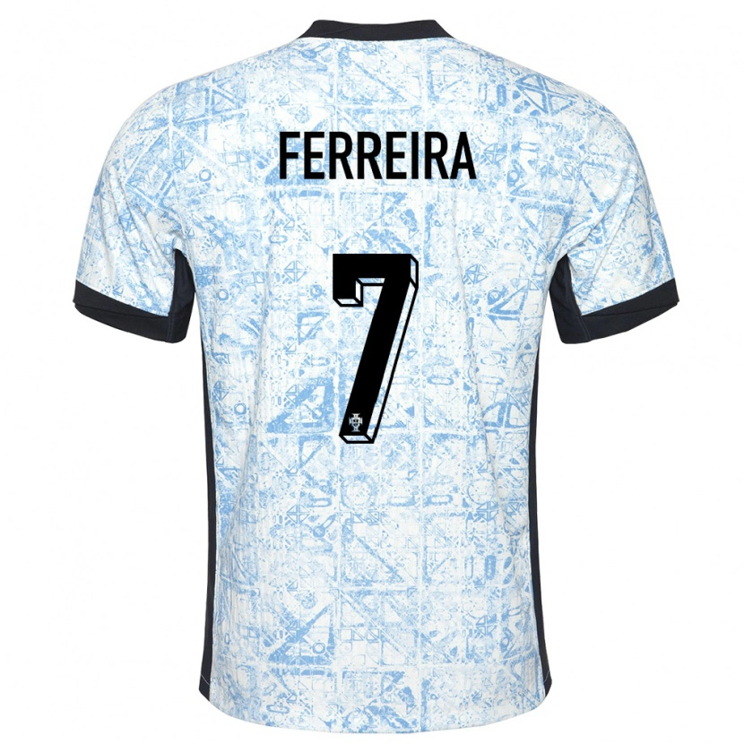 Danxen Herren Portugal Tiago Ferreira #7 Cremeblau Auswärtstrikot Trikot 24-26 T-Shirt Schweiz