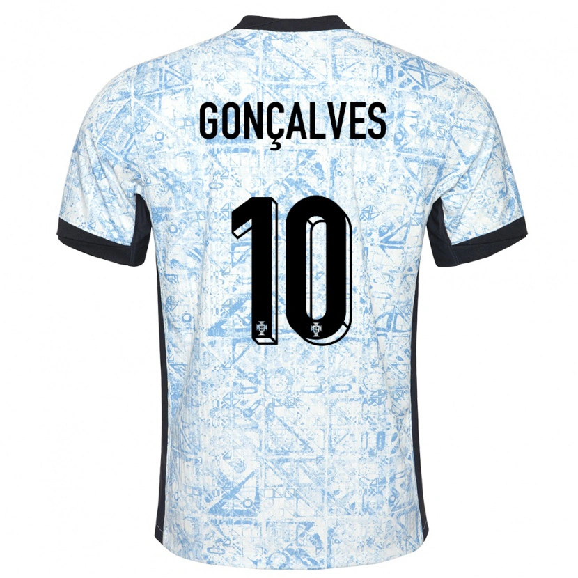 Danxen Herren Portugal Flávio Gonçalves #10 Cremeblau Auswärtstrikot Trikot 24-26 T-Shirt Schweiz