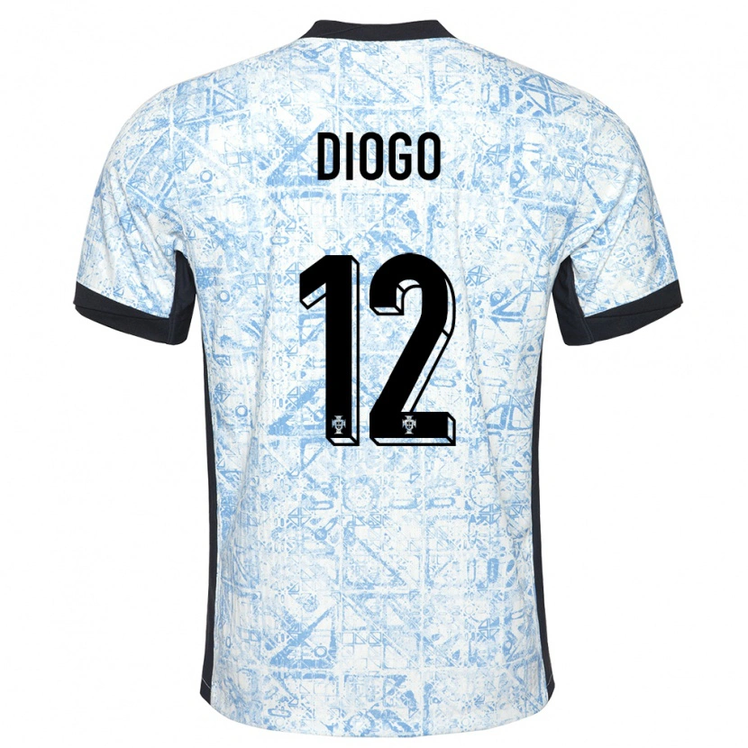 Danxen Herren Portugal Diogo Ferreira #12 Cremeblau Auswärtstrikot Trikot 24-26 T-Shirt Schweiz