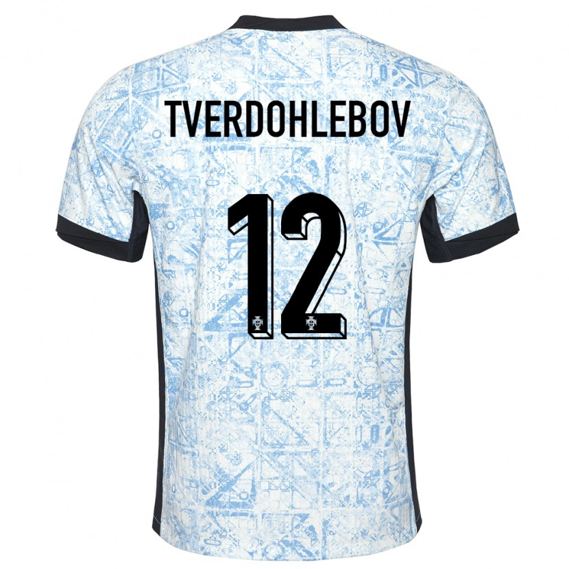 Danxen Herren Portugal Alex Tverdohlebov #12 Cremeblau Auswärtstrikot Trikot 24-26 T-Shirt Schweiz
