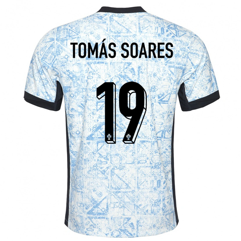 Danxen Herren Portugal Tomás Soares #19 Cremeblau Auswärtstrikot Trikot 24-26 T-Shirt Schweiz