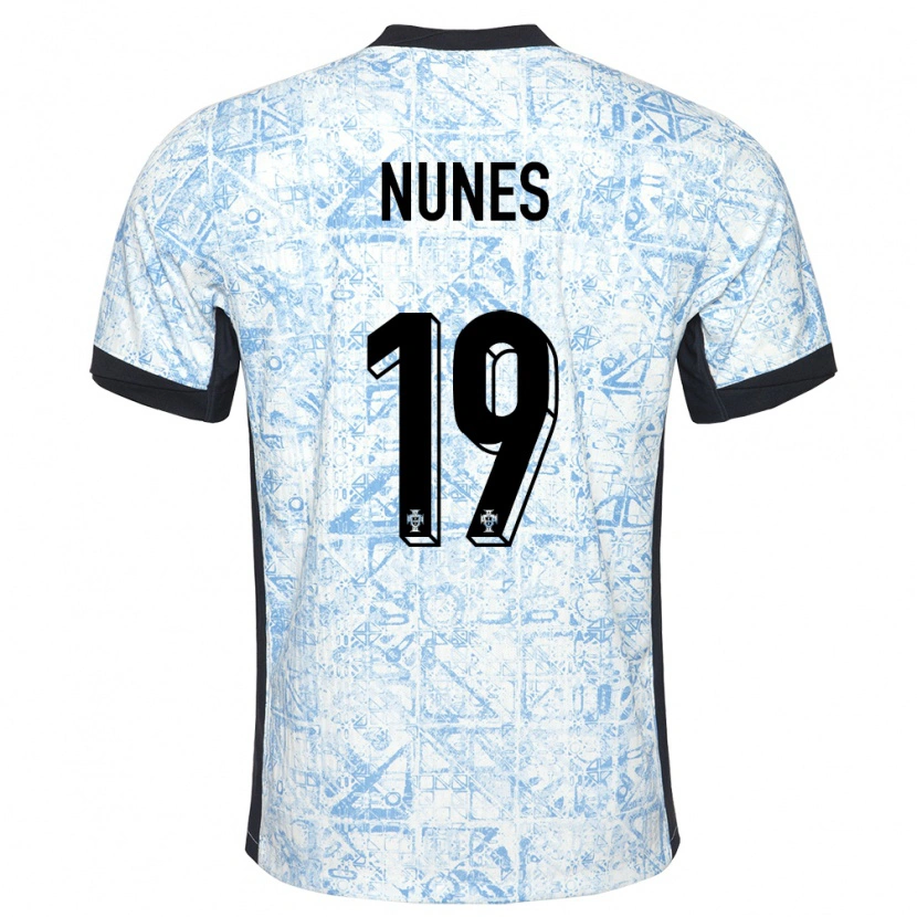 Danxen Herren Portugal Bernardo Nunes #19 Cremeblau Auswärtstrikot Trikot 24-26 T-Shirt Schweiz