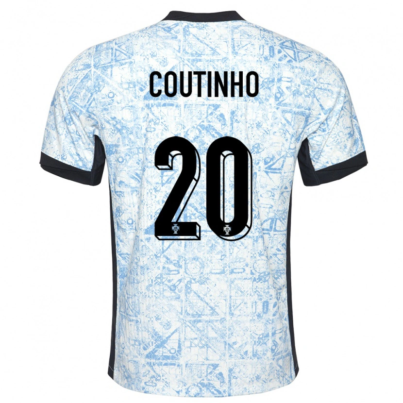 Danxen Herren Portugal Ricardo Coutinho #20 Cremeblau Auswärtstrikot Trikot 24-26 T-Shirt Schweiz