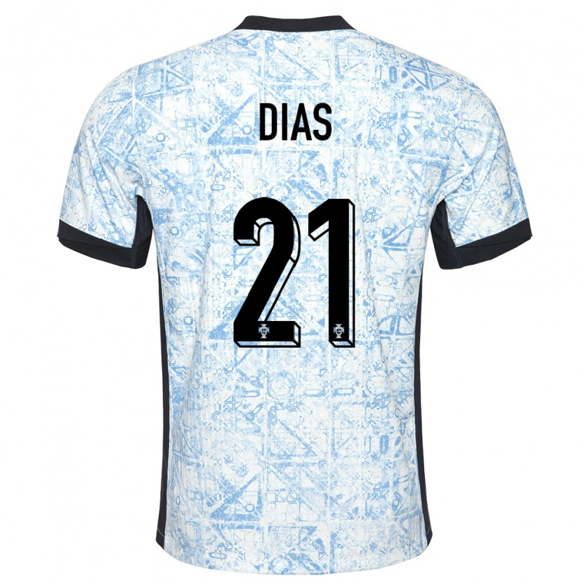 Danxen Herren Portugal Rodrigo Dias #21 Cremeblau Auswärtstrikot Trikot 24-26 T-Shirt Schweiz