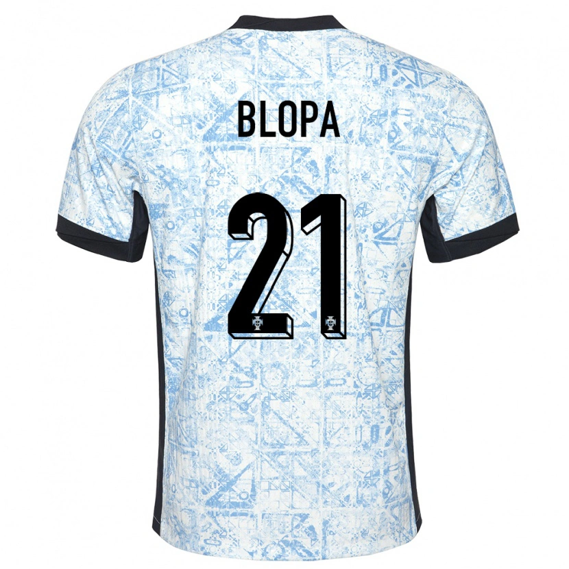 Danxen Herren Portugal Salvador Blopa #21 Cremeblau Auswärtstrikot Trikot 24-26 T-Shirt Schweiz