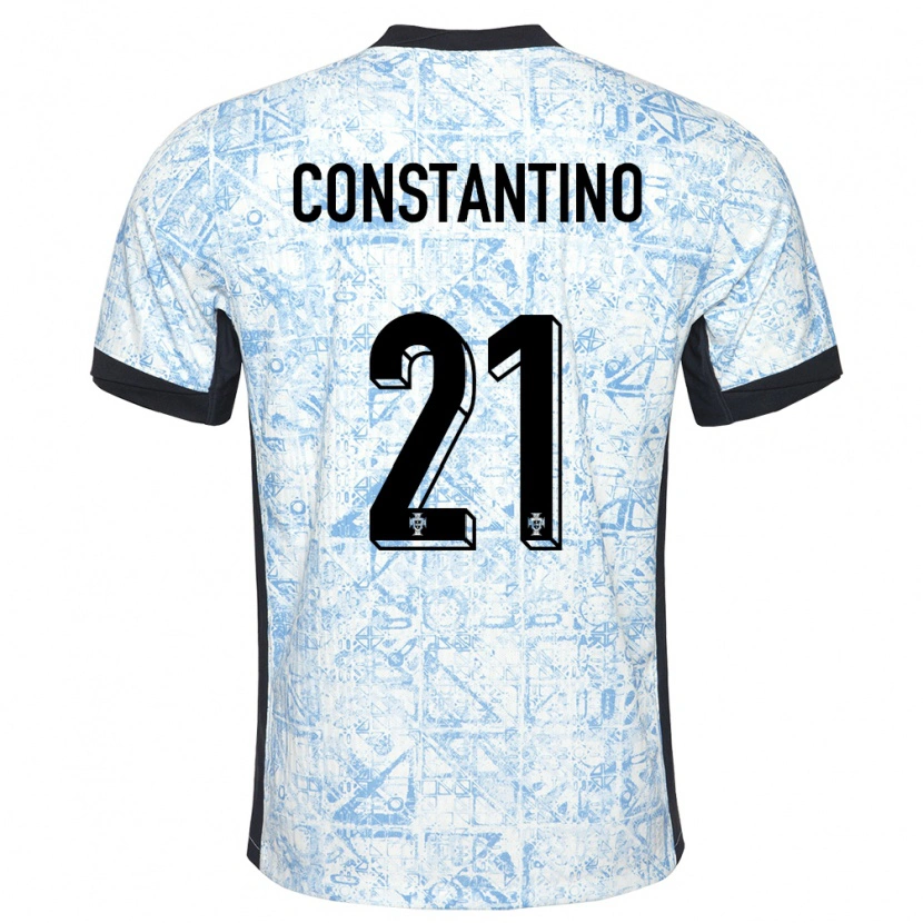 Danxen Herren Portugal Simão Constantino #21 Cremeblau Auswärtstrikot Trikot 24-26 T-Shirt Schweiz