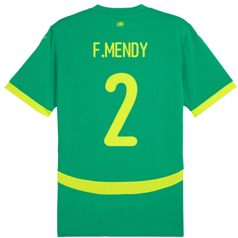 Danxen Herren Senegal Formose Mendy #2 Grün Auswärtstrikot Trikot 24-26 T-Shirt Schweiz