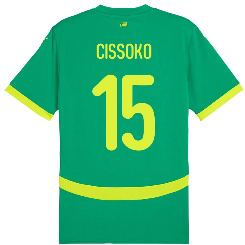 Danxen Herren Senegal Ibrahima Cissoko #15 Grün Auswärtstrikot Trikot 24-26 T-Shirt Schweiz