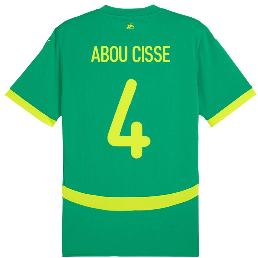 Danxen Herren Senegal Pape Abou Cisse #4 Grün Auswärtstrikot Trikot 24-26 T-Shirt Schweiz