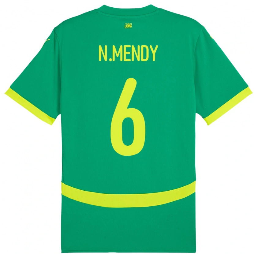 Danxen Herren Senegal Nampalys Mendy #6 Grün Auswärtstrikot Trikot 24-26 T-Shirt Schweiz