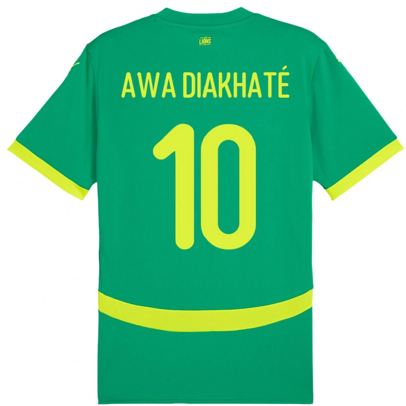 Danxen Herren Senegal Ndeye Awa Diakhate #10 Grün Auswärtstrikot Trikot 24-26 T-Shirt Schweiz
