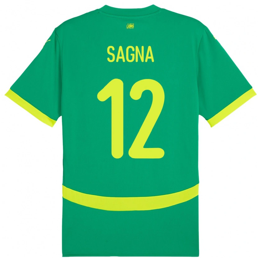 Danxen Herren Senegal Safietou Sagna #12 Grün Auswärtstrikot Trikot 24-26 T-Shirt Schweiz