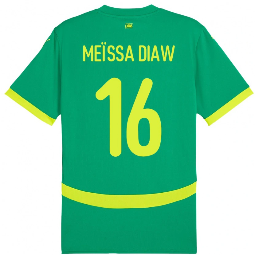 Danxen Herren Senegal Ndeye Meissa Diaw #16 Grün Auswärtstrikot Trikot 24-26 T-Shirt Schweiz