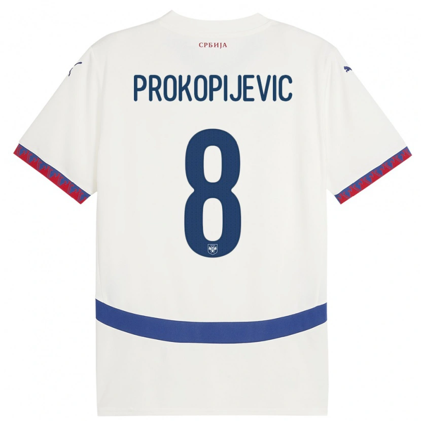 Danxen Herren Serbien Mateja Prokopijevic #8 Weiß Auswärtstrikot Trikot 24-26 T-Shirt Schweiz