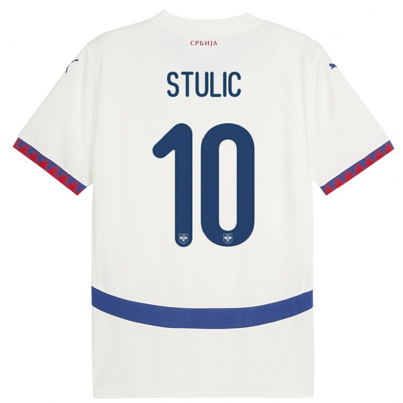 Danxen Herren Serbien Pavle Stulic #10 Weiß Auswärtstrikot Trikot 24-26 T-Shirt Schweiz