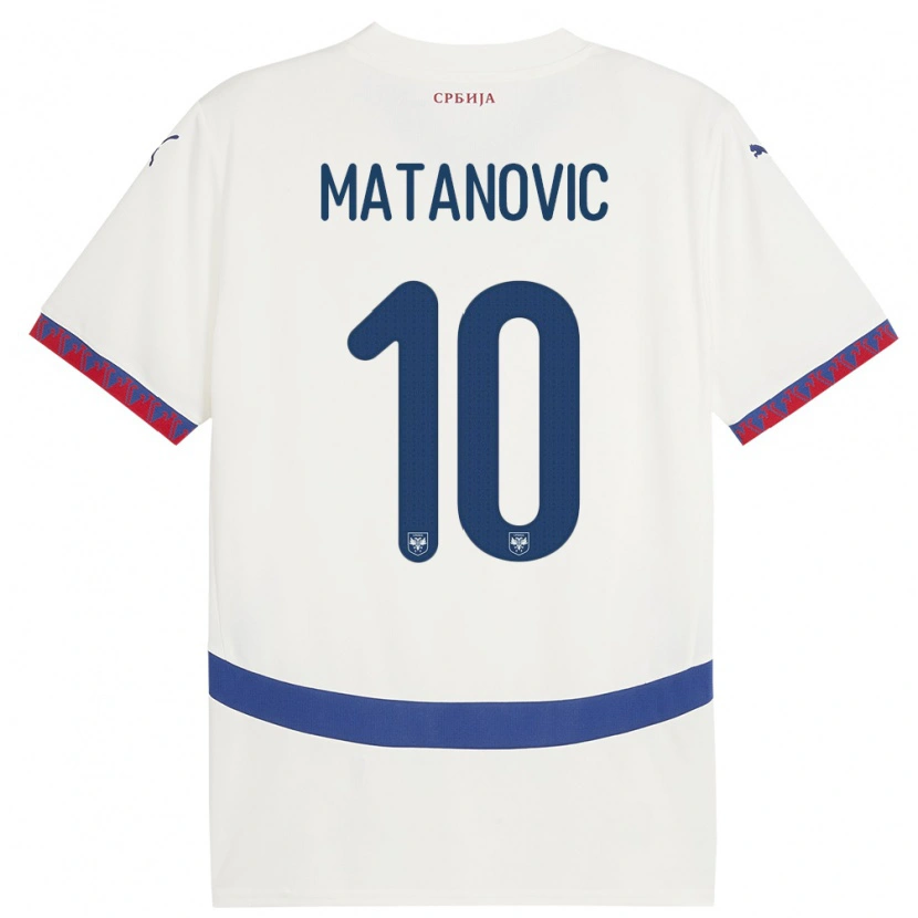 Danxen Herren Serbien Ognjen Matanovic #10 Weiß Auswärtstrikot Trikot 24-26 T-Shirt Schweiz