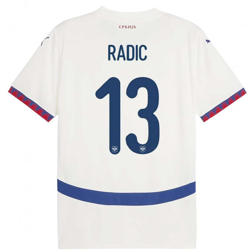 Danxen Herren Serbien Mihailo Radic #13 Weiß Auswärtstrikot Trikot 24-26 T-Shirt Schweiz