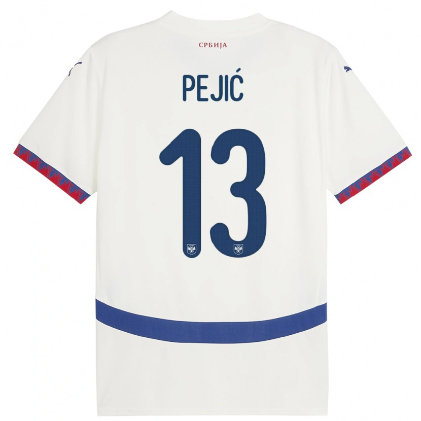 Danxen Herren Serbien Danilo Pejić #13 Weiß Auswärtstrikot Trikot 24-26 T-Shirt Schweiz
