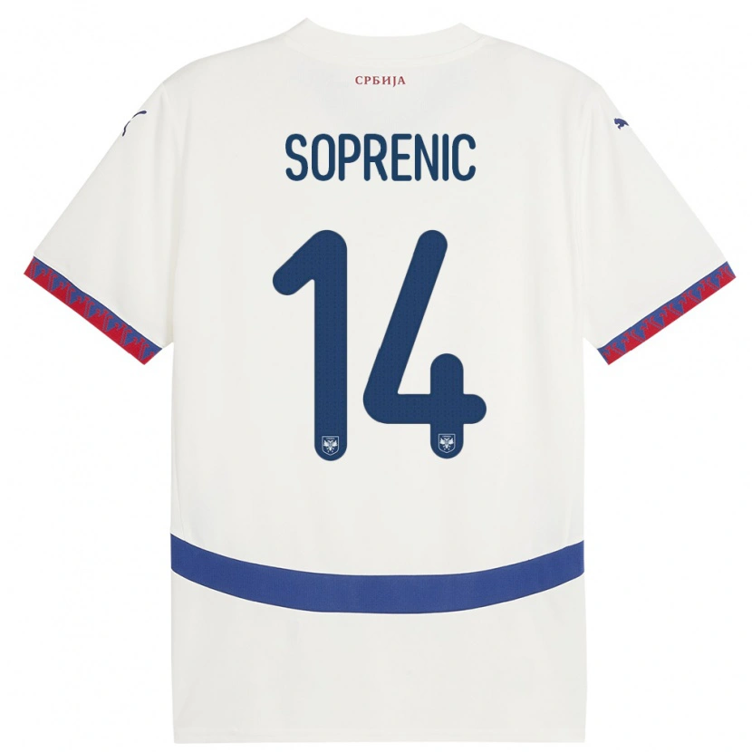 Danxen Herren Serbien Milos Soprenic #14 Weiß Auswärtstrikot Trikot 24-26 T-Shirt Schweiz