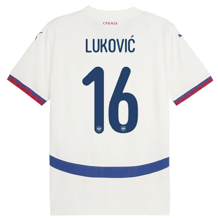 Danxen Herren Serbien Milos Lukovic #16 Weiß Auswärtstrikot Trikot 24-26 T-Shirt Schweiz