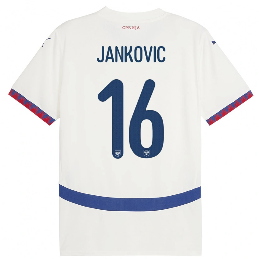 Danxen Herren Serbien Dimitrije Jankovic #16 Weiß Auswärtstrikot Trikot 24-26 T-Shirt Schweiz