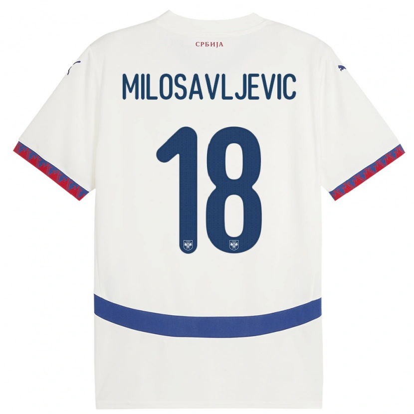 Danxen Herren Serbien Jovan Milosavljevic #18 Weiß Auswärtstrikot Trikot 24-26 T-Shirt Schweiz