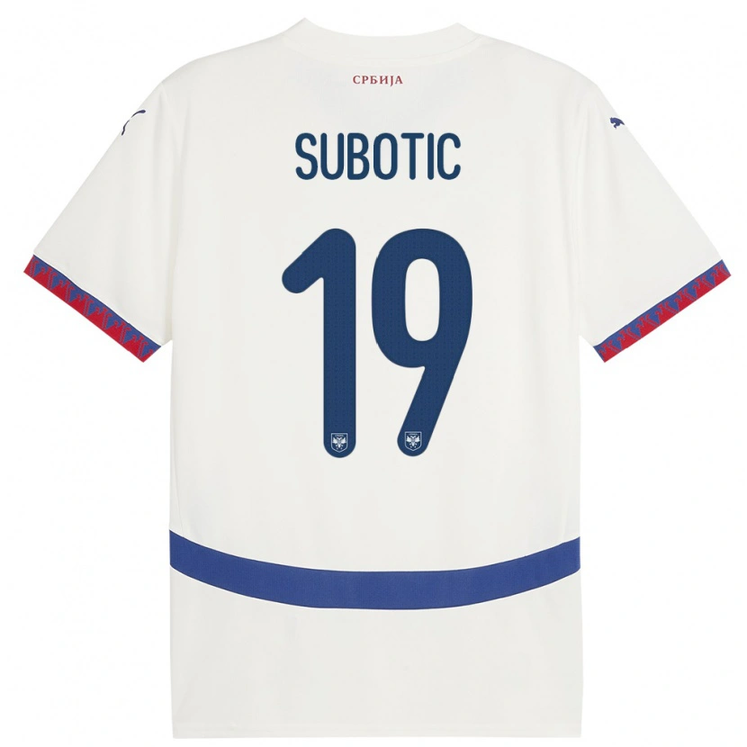 Danxen Herren Serbien Vasilije Subotic #19 Weiß Auswärtstrikot Trikot 24-26 T-Shirt Schweiz